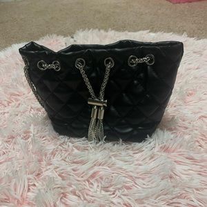 Black Crossbody Bucket Bag